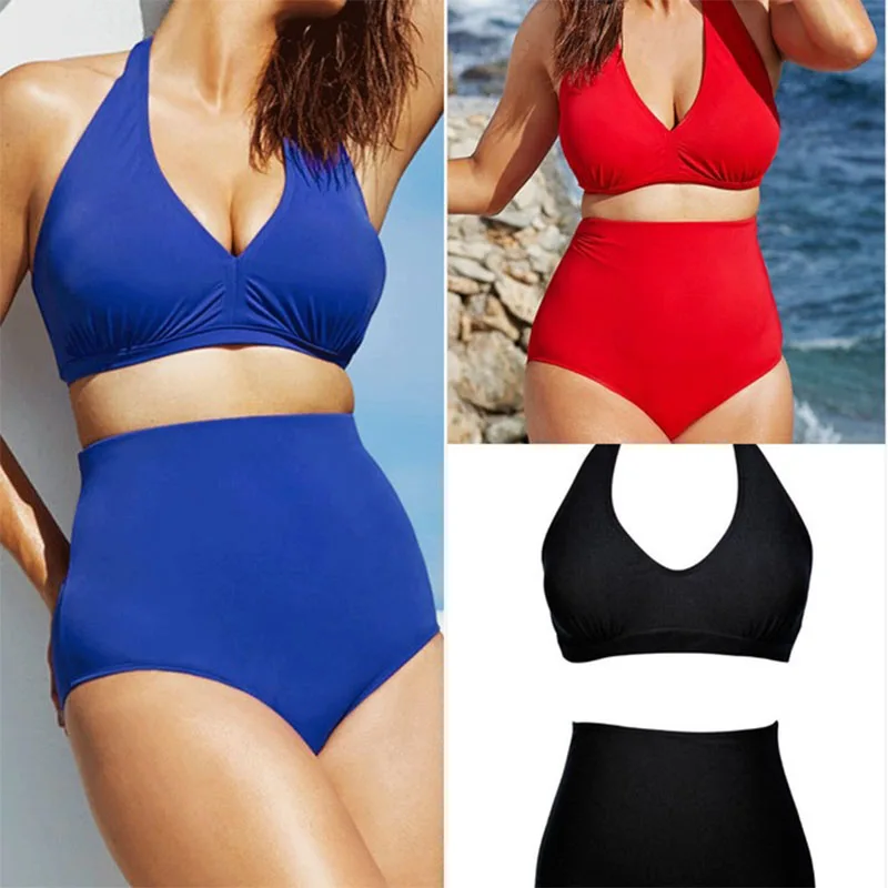 

Bikinis Set Women Plus Large Size Split Bikini Swimwear Swimsuit Female Plavky Maillot De Bain Bather Suit Monokini Plavky