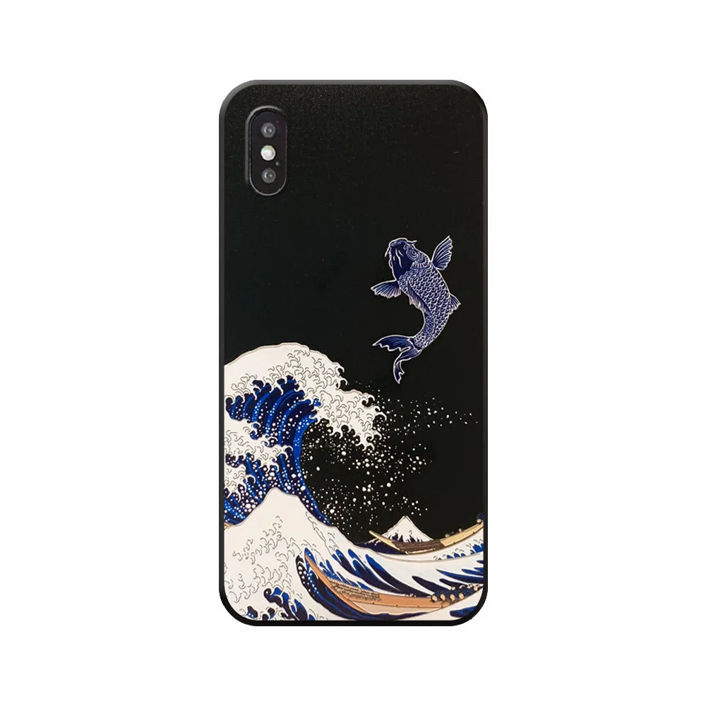 3D картина морская волна Телефон чехол для iPhone 7 6s 8 XR XS Plus китайский стиль пара 11 Pro