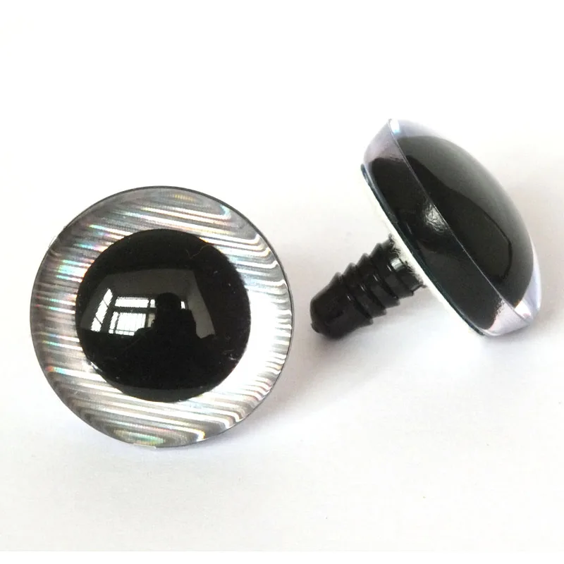 20pcs--25--30-35-40mm clear 3D glitter eyes plastic safety toy long stem + fabric washer | Игрушки и хобби