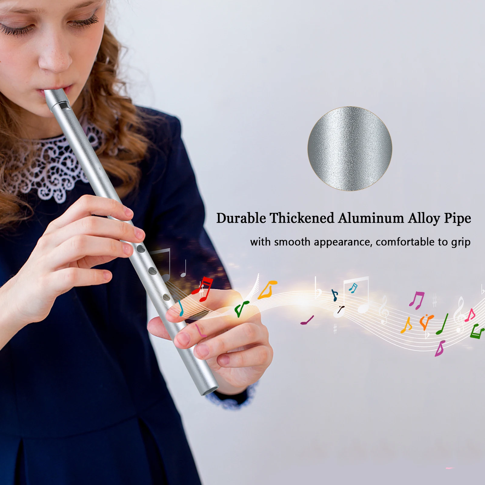 

C Key Irish Whistle Traditional Tin Penny Whistle 6 Holes Flute Wind Music Instrument for Beginners Intermediates & Experts