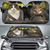 lovely catdog in driving print auto sun shade car front windshield window cover sunshades car sun visor 2020 new