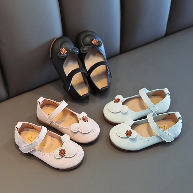 

Girls Princess Shoes Children Flats Kids Toddlers Girls Leather Shoes Fashion Sweet Casual Sneakers for Baby Classic Non-slip