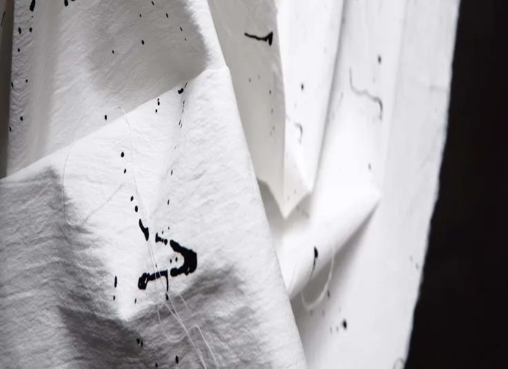 Платье-рубашка из хлопчатобумажной и льняной ткани с брызгами | Дом сад