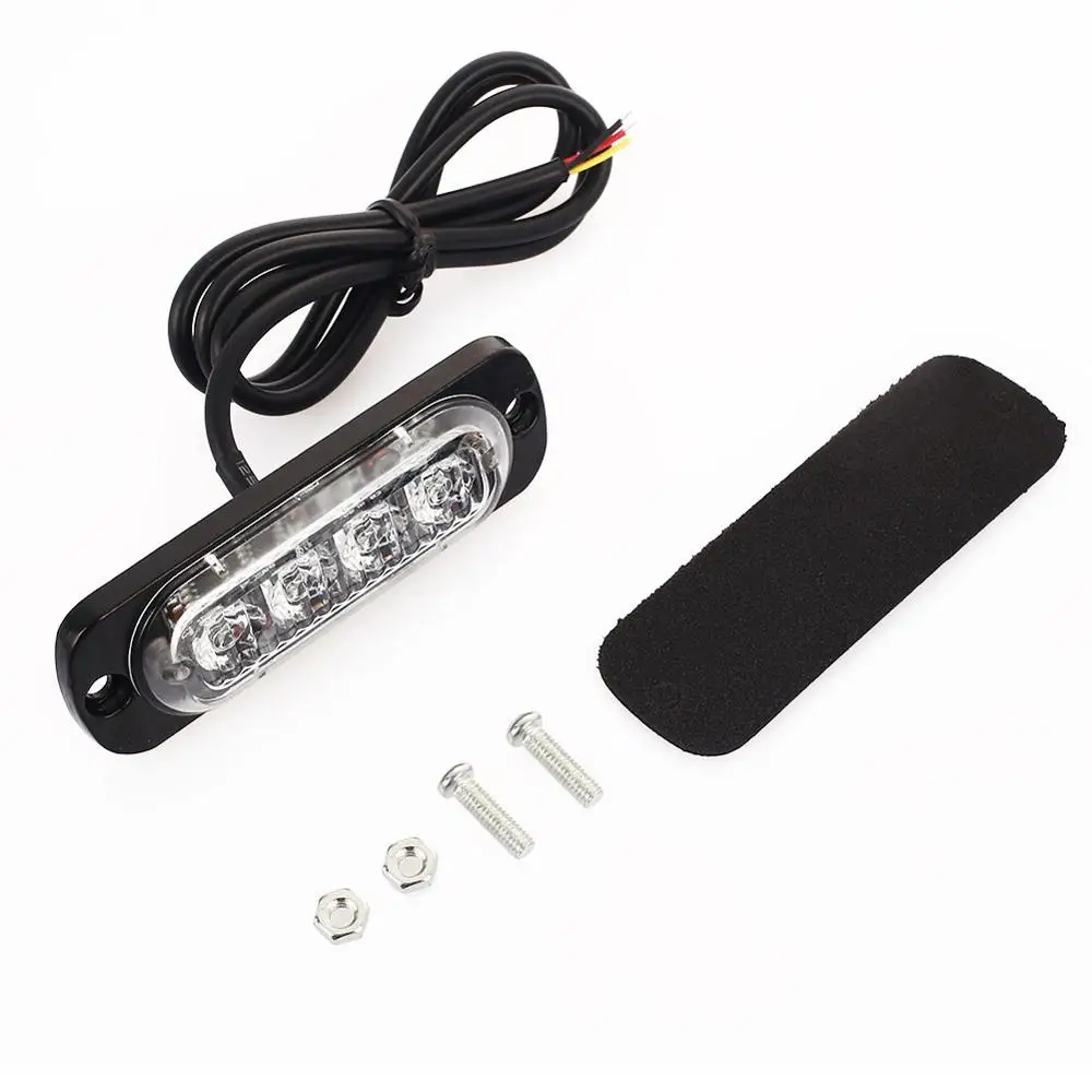 

DC12V-24V Car Warning Light Reverse Lamps For Motorcycle Truck Strobe Marker Lights 4LED 12W Side Lamp Car Side blue Lights