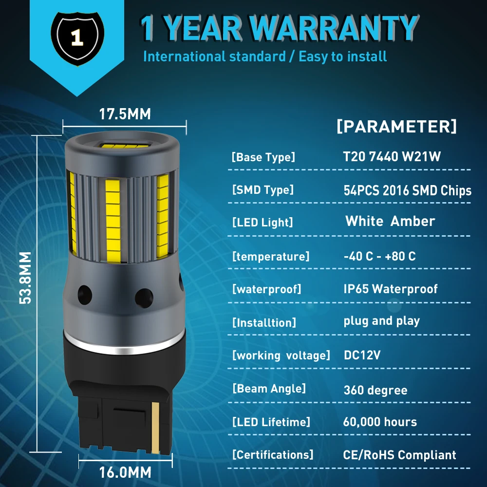 Светодиодный Canbus T20 W21W 1156 BA15S BAU15S светодиодный автомобильный сигнал поворота