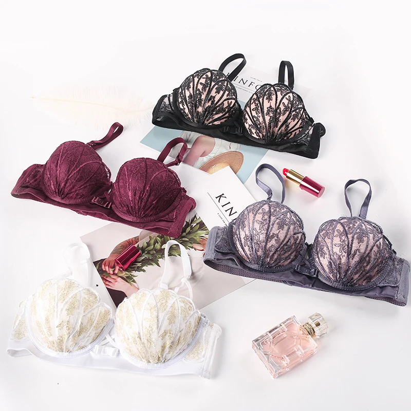 Новинка 2020 кружевное платье с вышивкой размера плюс бюстгальтер пуш ап нижнее