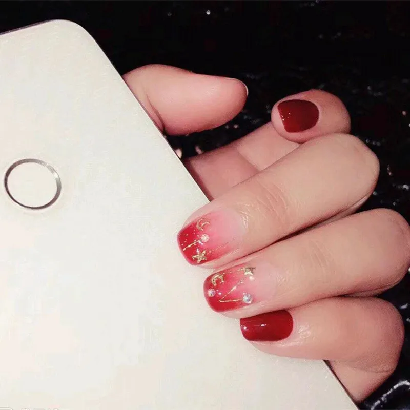 14 насадок/лист полное покрытие наклейки для ногтей лак полоски простые украшения