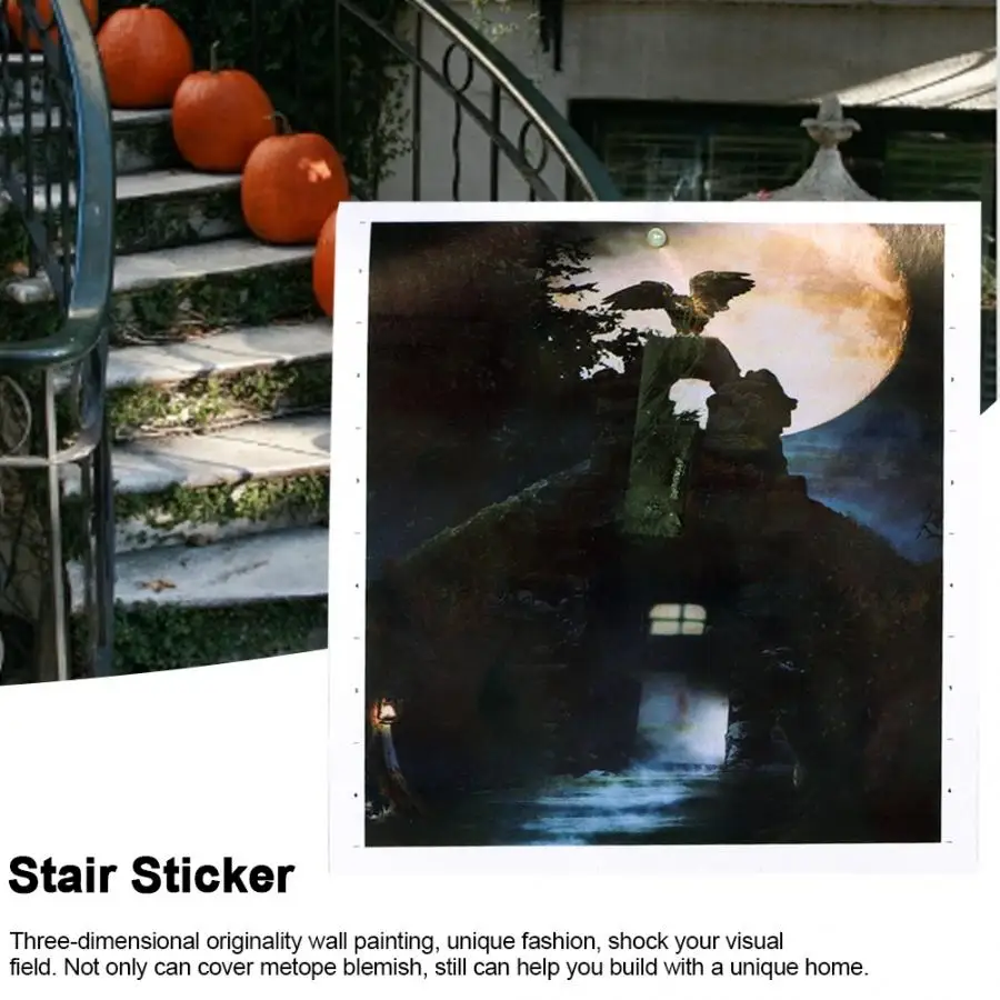 Настенные наклейки со съемными лестницами украшение на Хэллоуин 3D настенные
