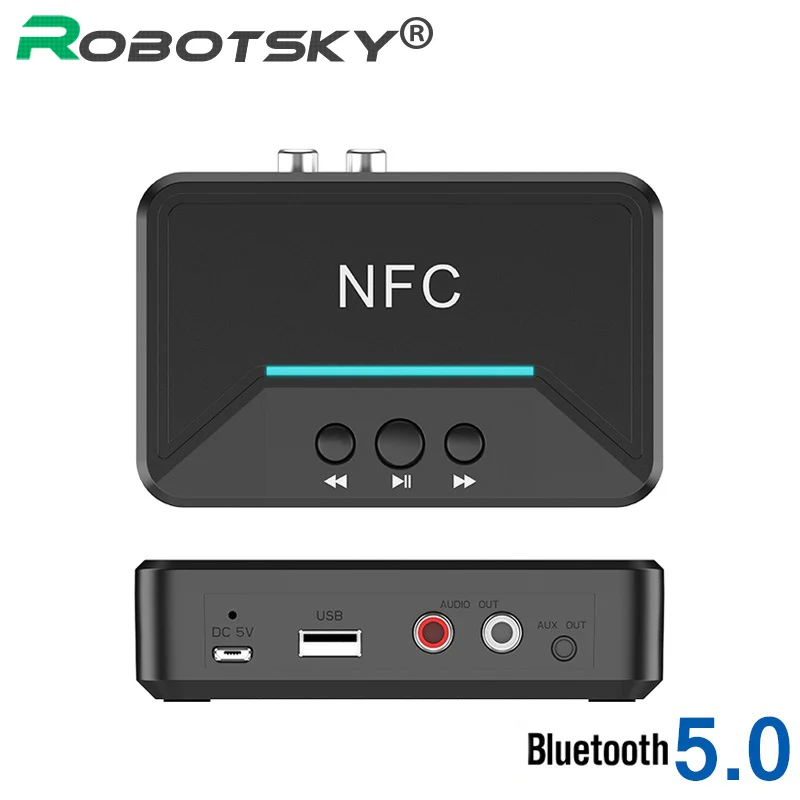 

Ресивер Bluetooth 3,5 NFC A2DP RCA AUX разъем мм Беспроводной адаптер USB Смарт-воспроизведение стерео аудио для автомобиля, домашнего динамика