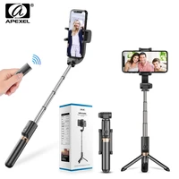 apexel selfie stick stabilizer smartphone tripod phone holder with bluetooth selfie remote control for iphone android phones d6