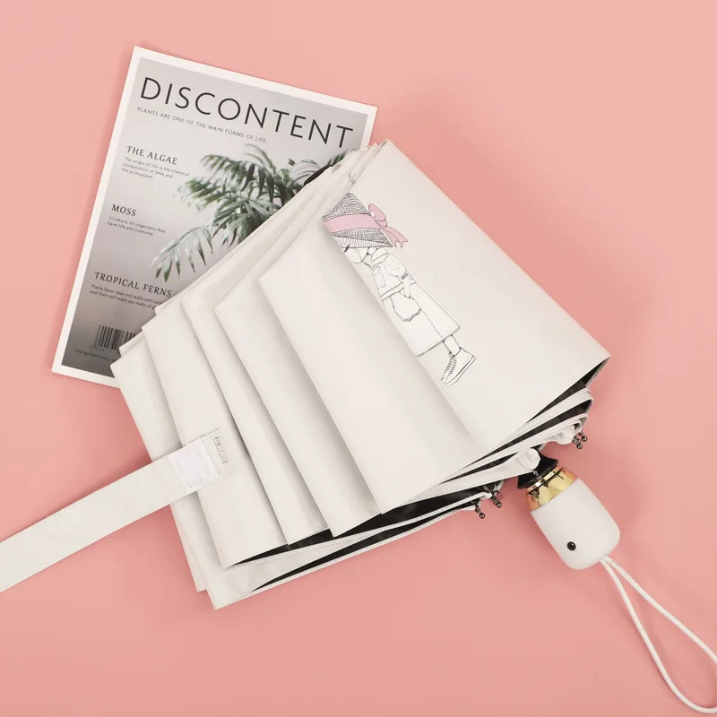 Женский ветрозащитный зонт от солнца Guarda Chuva Ombrello автоматический складной