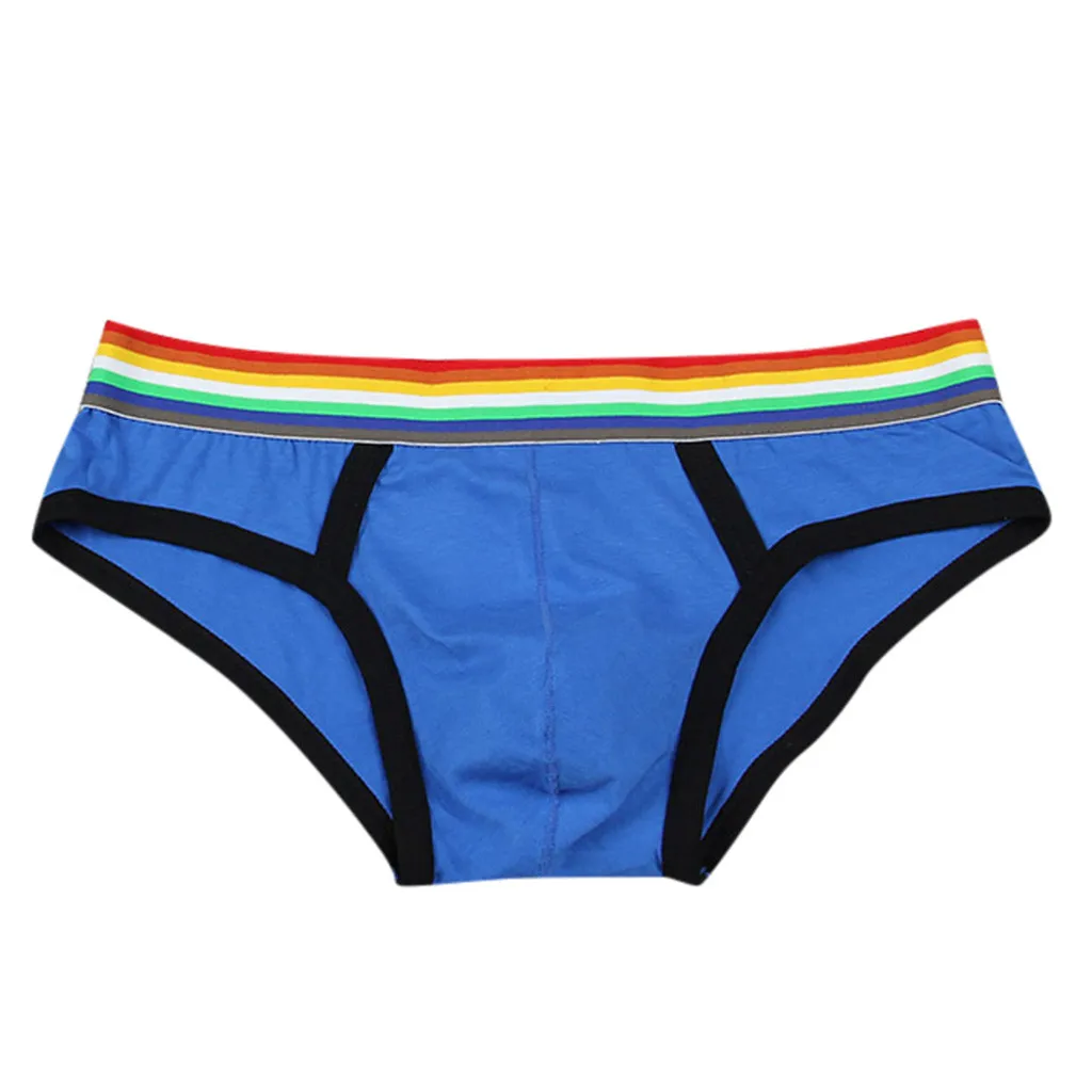 SAGACE яркие цвета мужские Разноцветные хлопковые трусы с радугой простые свежие
