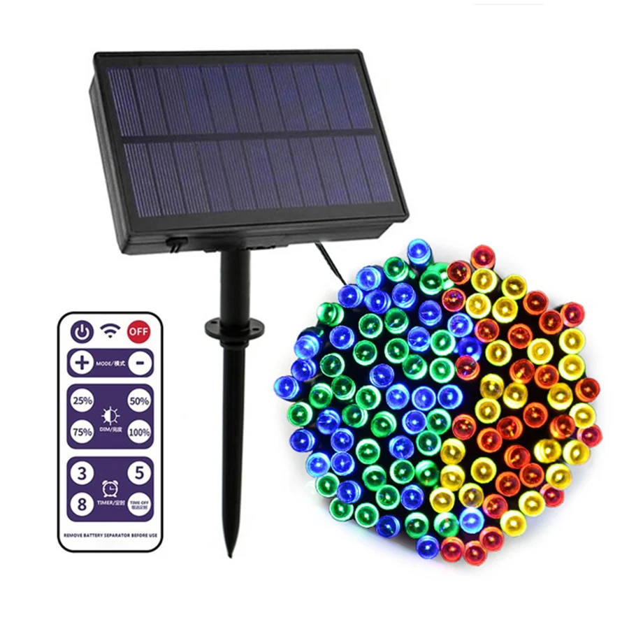 

BEIAIDI Upgraded Solar Panel Fairy Light String Remote Control Outdoor Wedding Party Xmas Holiday Lighting Solar Fairy Garland