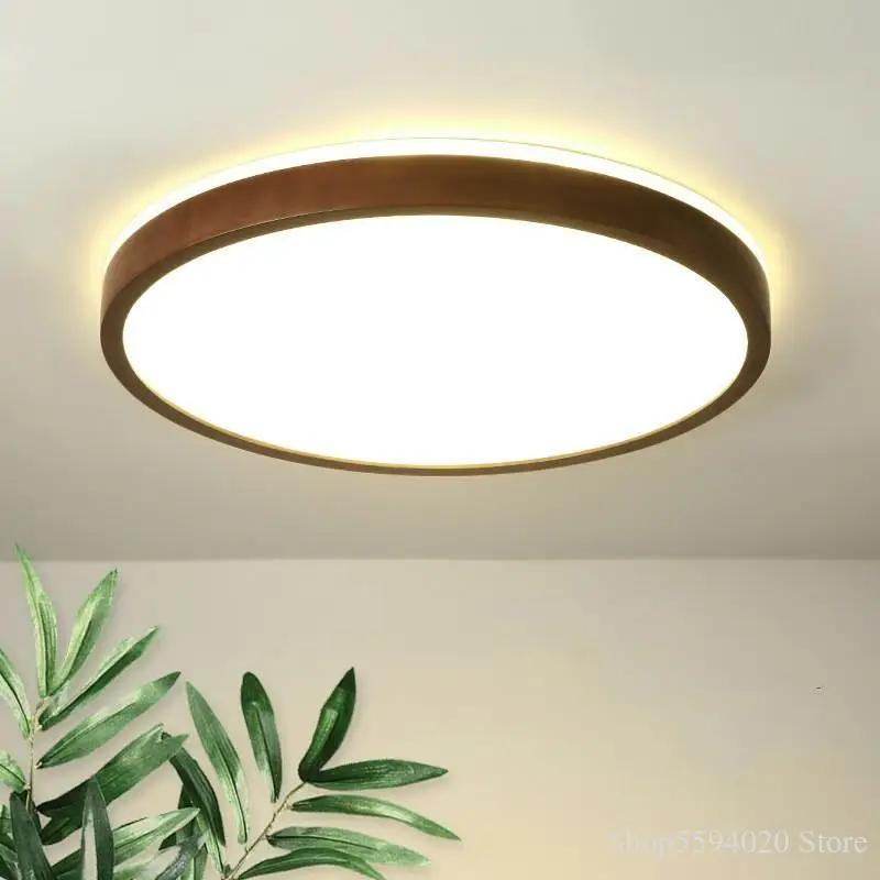 Современный китайский потолочный светильник на крышу из твердой древесины