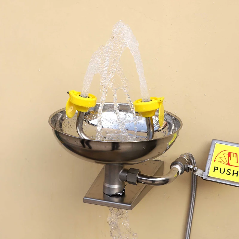 Настенное приспособление для очистки глаз 12-18 л двойная насадка аварийный