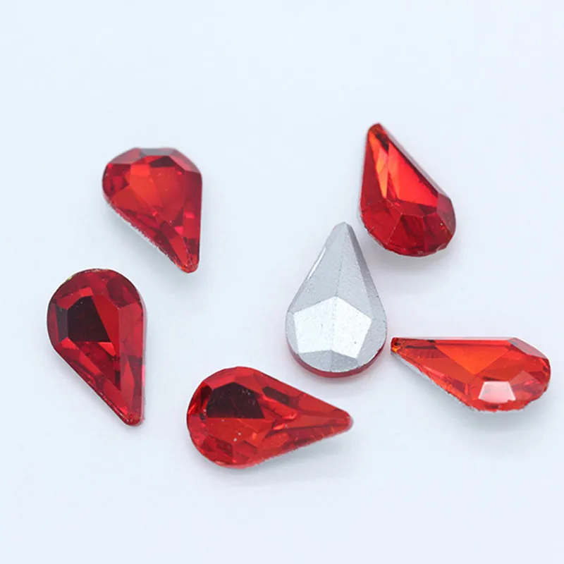 10 шт./упак. гвоздь с украшением в виде кристаллов капли воды острым дном ногтей