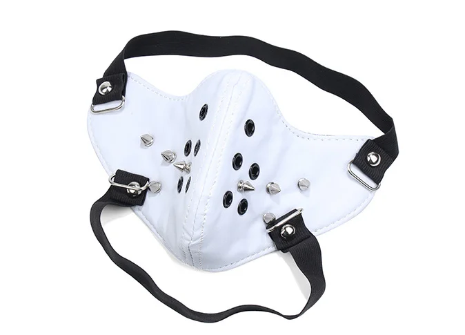 Черные маски из искусственной кожи в стиле панк новинка 2020 крутая маска для