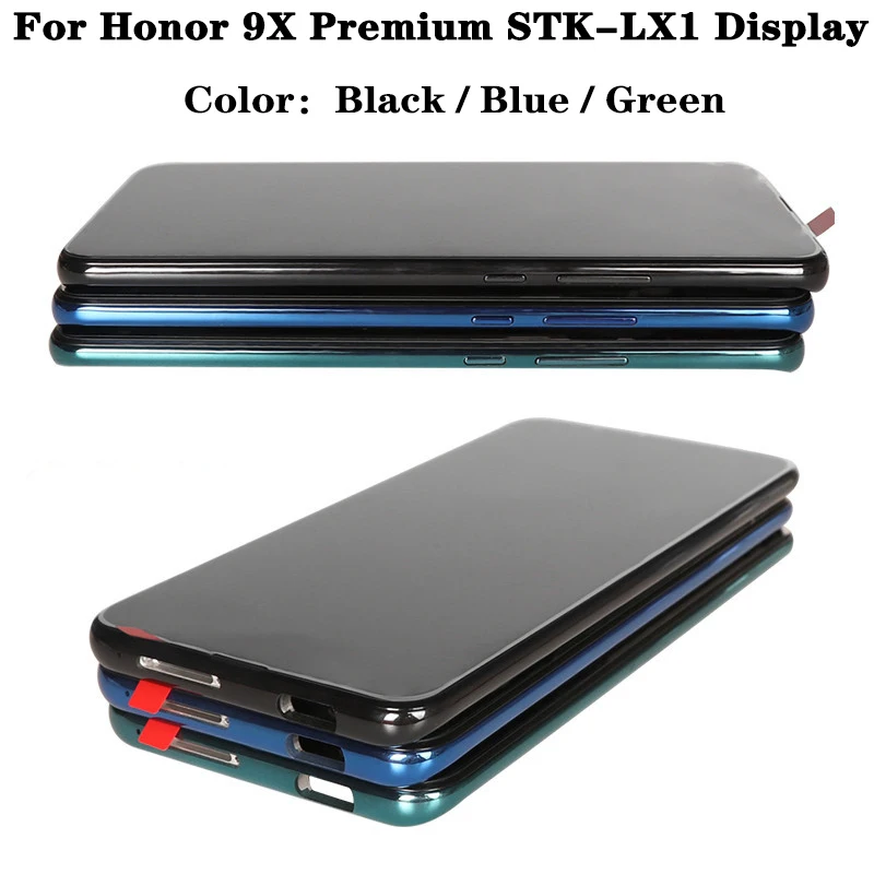 6 59‘’ original 9x for huawei honor 9x global premium lcd display touch screen 10 touch digitizer assembly frame stk lx1 lcd free glob