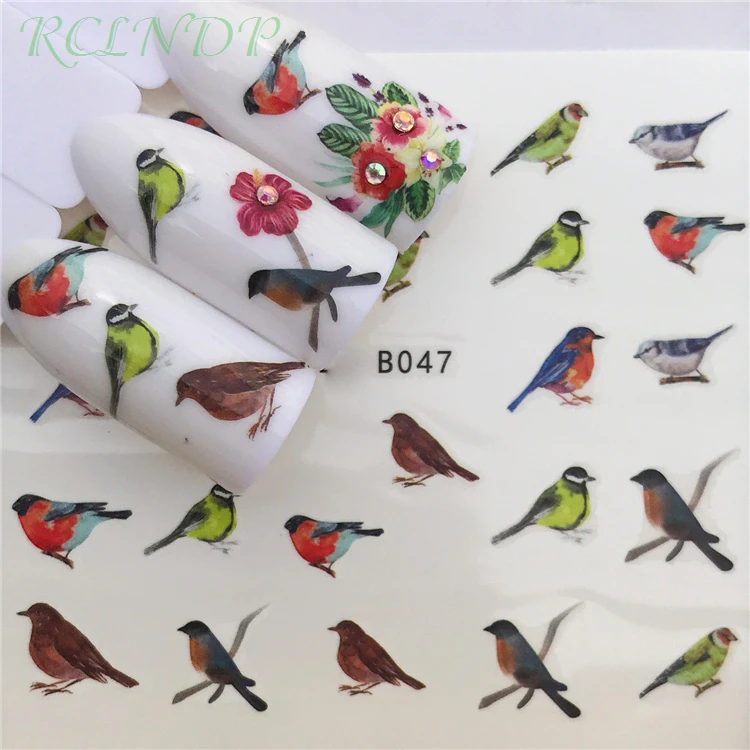 

Nail Sticker Art Decoration Slider Lovely Birds Flower Water Transfer Decals Manicure Lacquer Accessoires Polish Foil