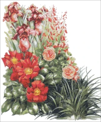 Цветочная летняя вышивка Набор для вышивки крестиком 14 карат без принтов