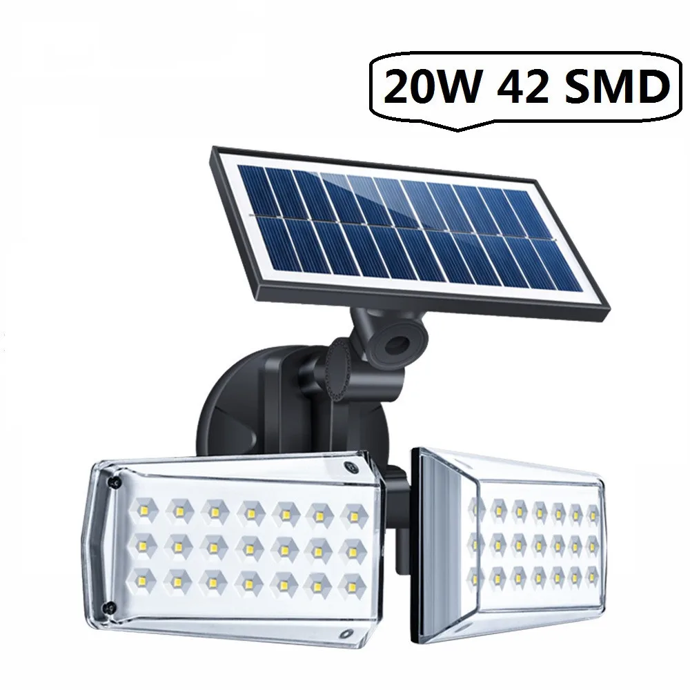 42 SMD светодиоды движения PIR Сенсор солнечный светильник 20 Вт настенный для Mpow