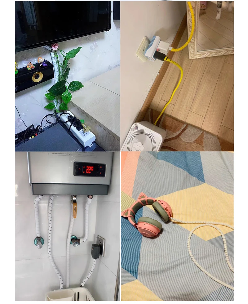 Гибкая спиральная обмотка для труб 2 м 8 мм-30 мм защитная муфта проводов кабеля |