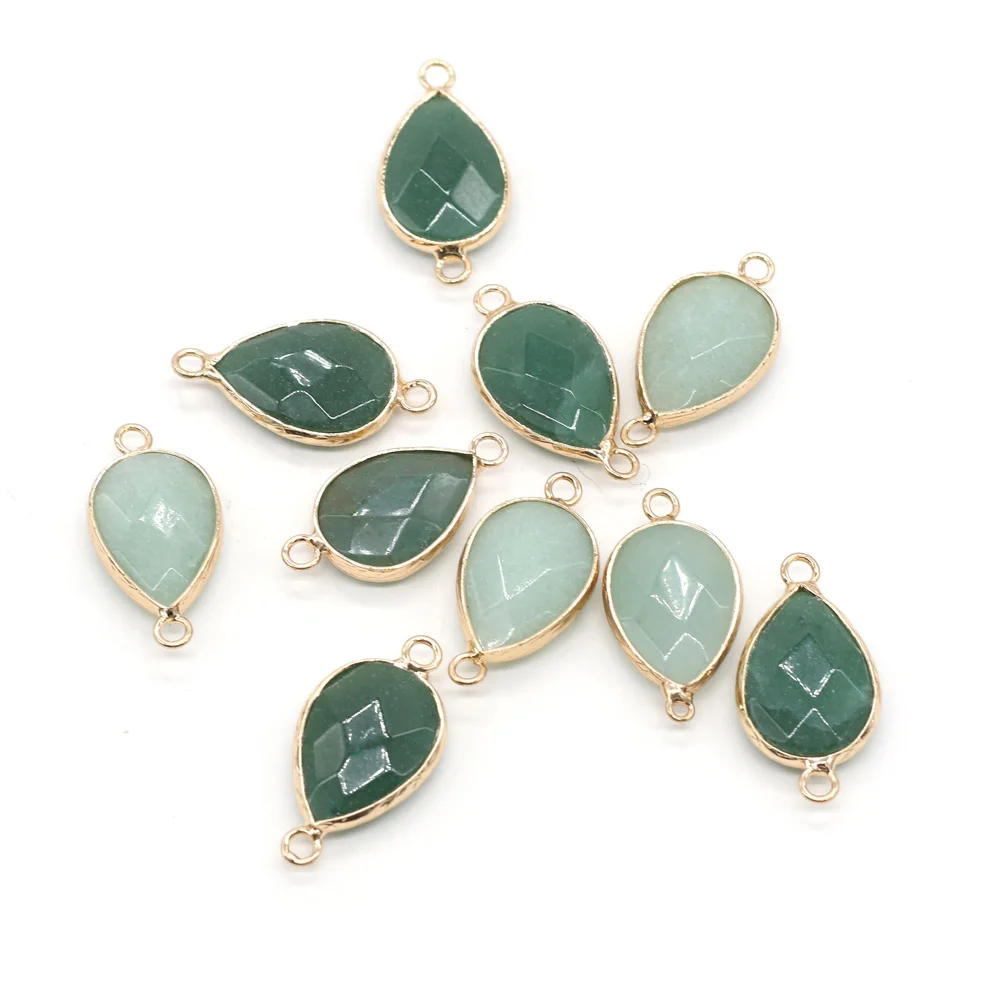 

3pcs Best-selling 2021 Fashion New Natural Stone Connector Exquisite Green Agate Connector High-quality Accessories Size 14x27mm