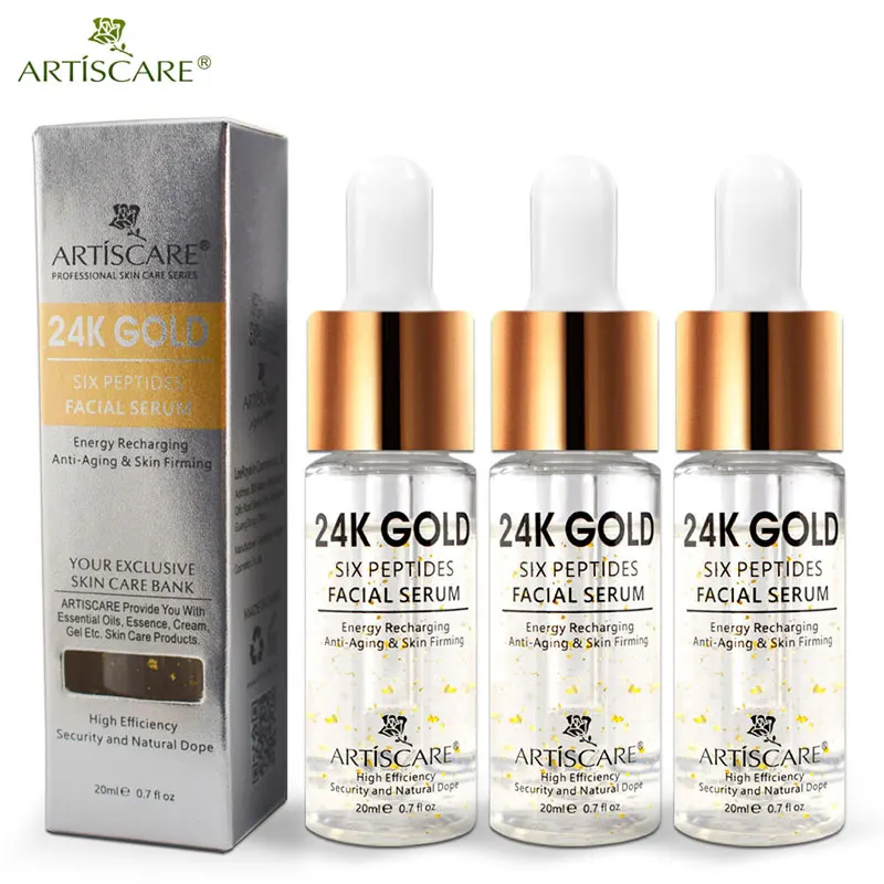 Сыворотка для лица ARTISCARE 24k Gold Six Peptides 20 мл против морщин против старения Гиалуроновая кислота отбеливающая эссенция уход за кожей лица 3 шт