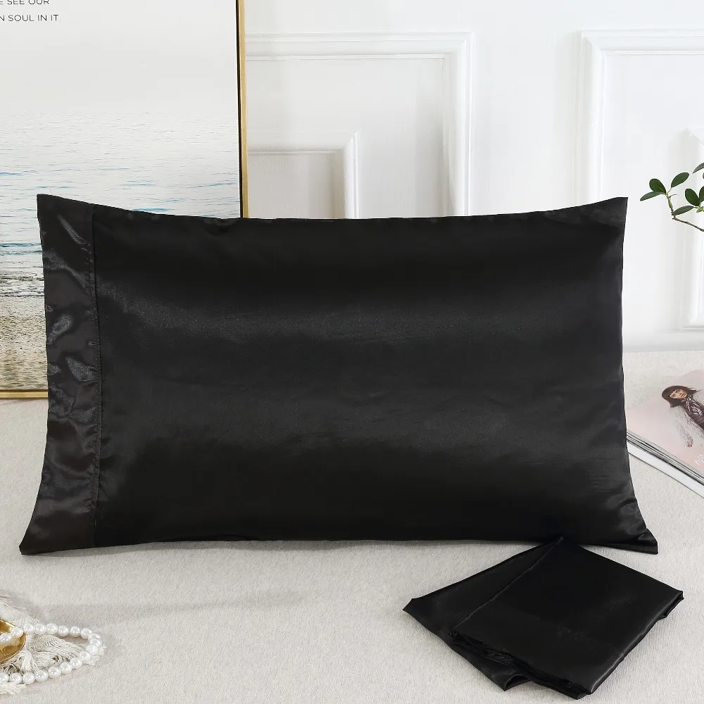 

1PC Pure Silk satin Pillowcase Silky Soft Pillow Case