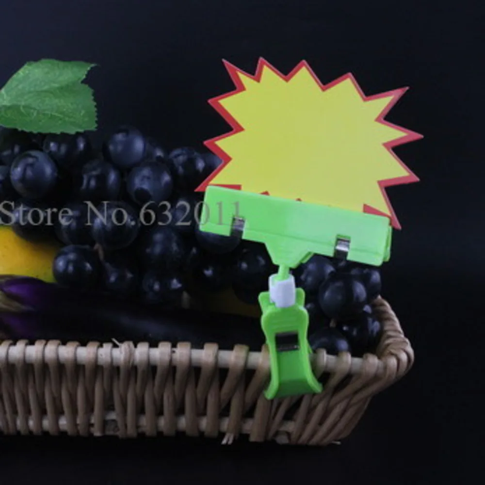 Зеленый поп-этикетки держатель ценник значок имя карта Зажимная этикетка