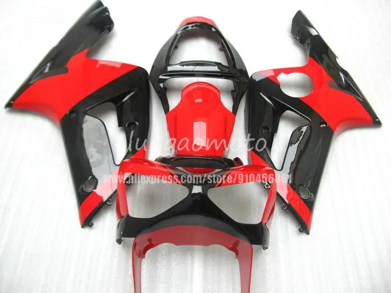 Кузов для Kawasaki Zx6r 03 04 обвесы ниндзя Zx 6r 2003 2004 ярко красный черный обтекателя