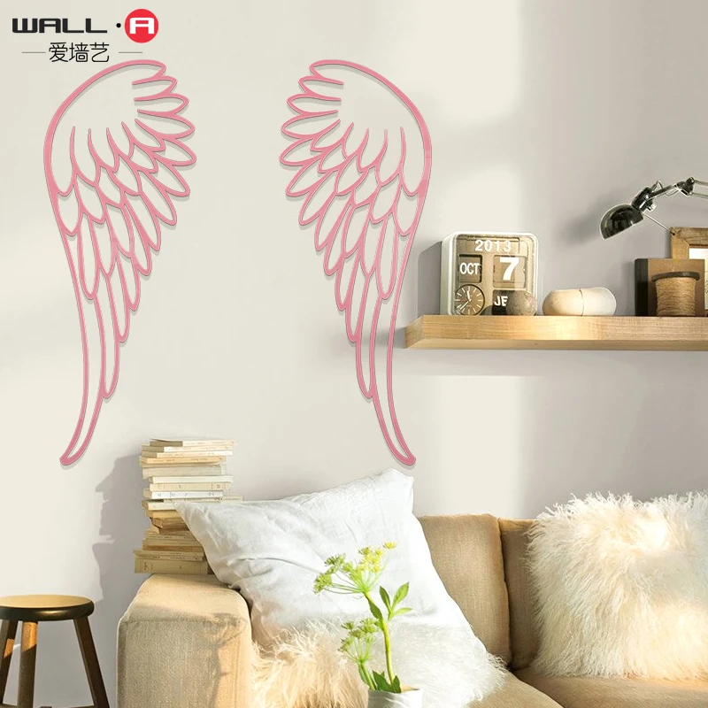 WS91 перьями для девочек 3D акриловые наклейки на стену простой перо забавные | Дом и