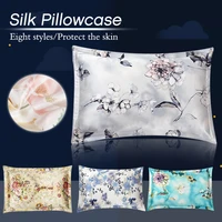 48x74cm chinese ink pattern mulberry silk pillowcase beautiful scenery pillow case floral printed luxury silk pillow cover