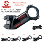 Велосипедный стержень Toseek Ultralight 610172535 градусов из углеродного сплава, велосипедный стержень 60708090100 мм, руль MTB для шоссейного велосипеда