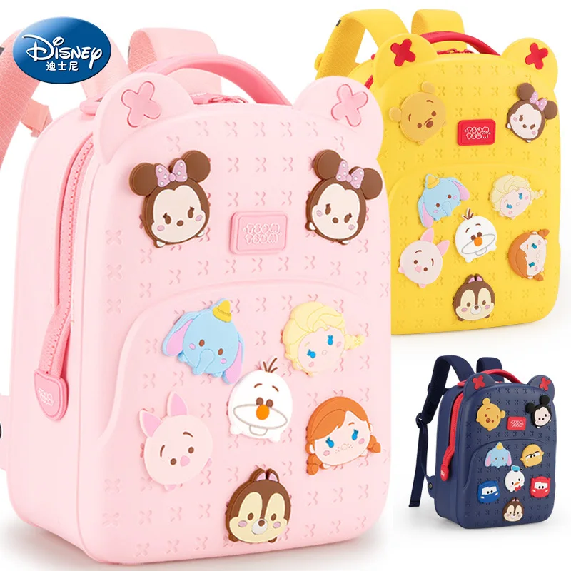 

Disney Cute DIY Childrens Backpack Cartoon Minnie School Bag EVA Waterproof Large Capacity Girls Backpacks Bookbag for Primary