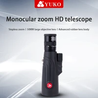 yuko 8 20x50 hd zoom monocular telescope outdoor tourism portable monoculars bak4 prism telescope for hunting