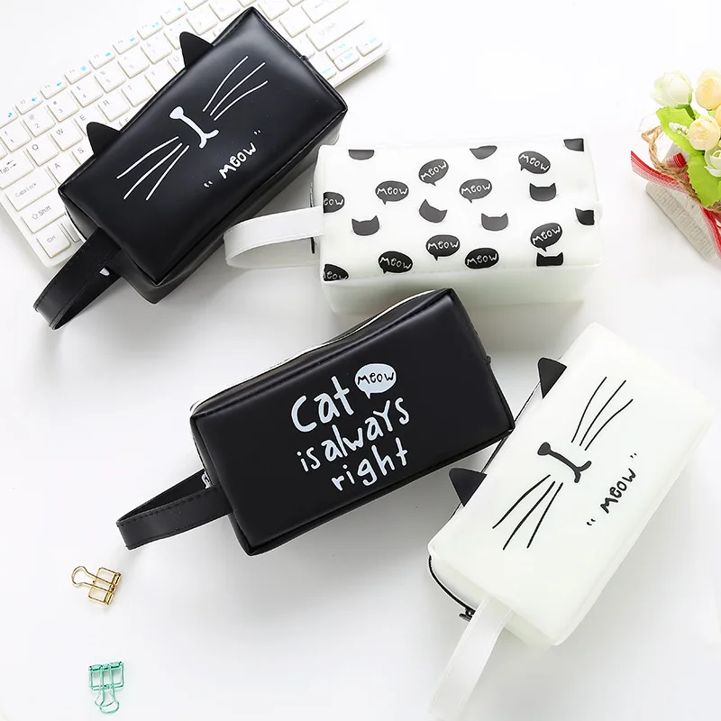 

Silicone Pencil Bag Cat Cute Pencil Case School Large Capacity Pencil Pouch for Girls Pencil Cases for High School