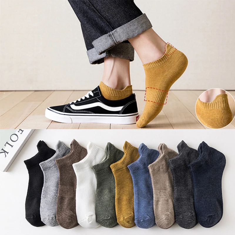 

Cotton Man Short Socks Fashion Breathable Men Ankle Socks Comfortable Solid Color Casual Socks Male Street Fashions