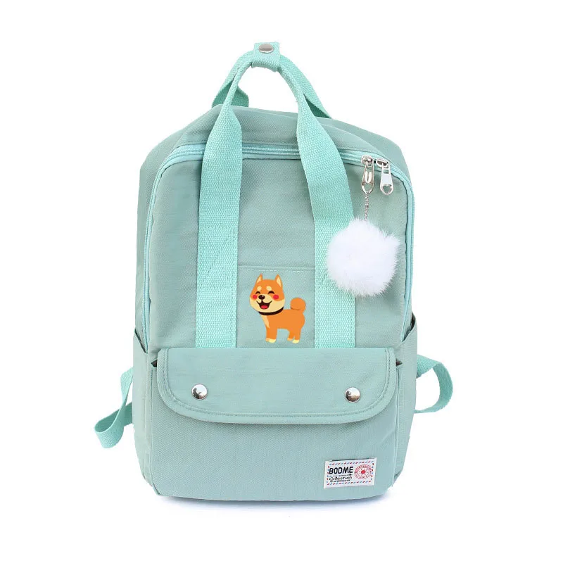 

Cartoon Cute Puppy Shiba Inu Dog Print Backpack Canvas Travel Bag Laptop Schoolbag Teenager School Bags Bagpack Student Mochila