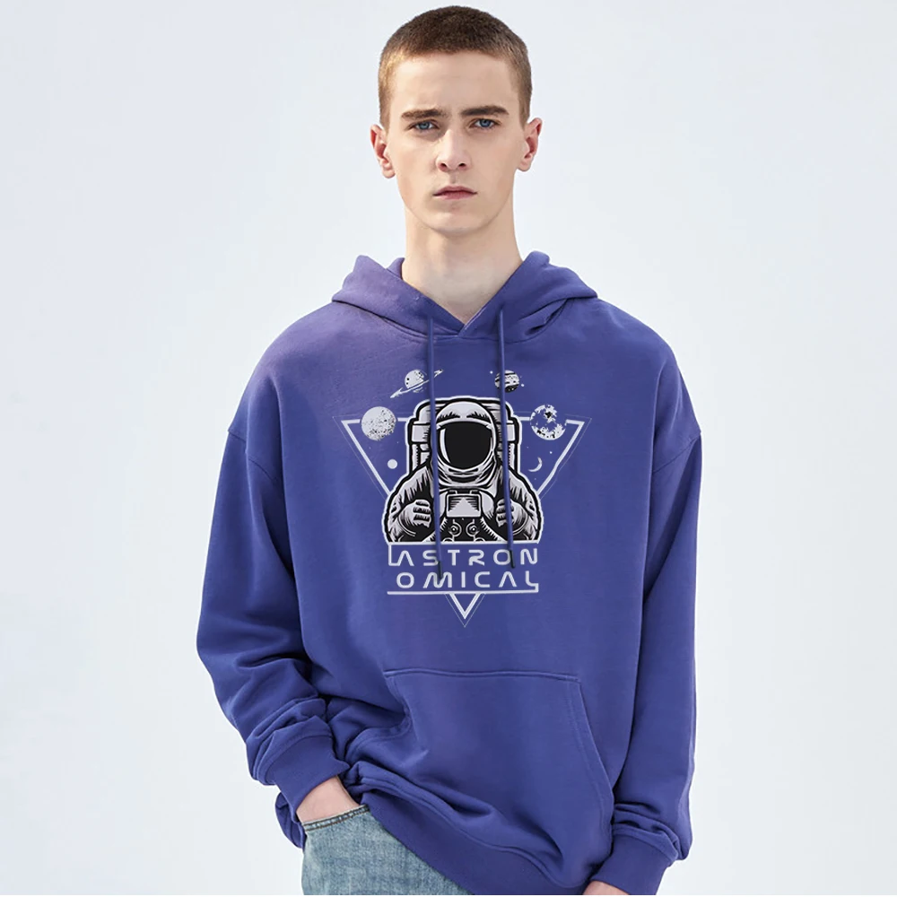 

Astronaut Cartoon Funny Prints Hoody Fleece Warm Autumn Man Hooded Hip Hop Street Hoodies Comfortable Fashion Streetwear Male