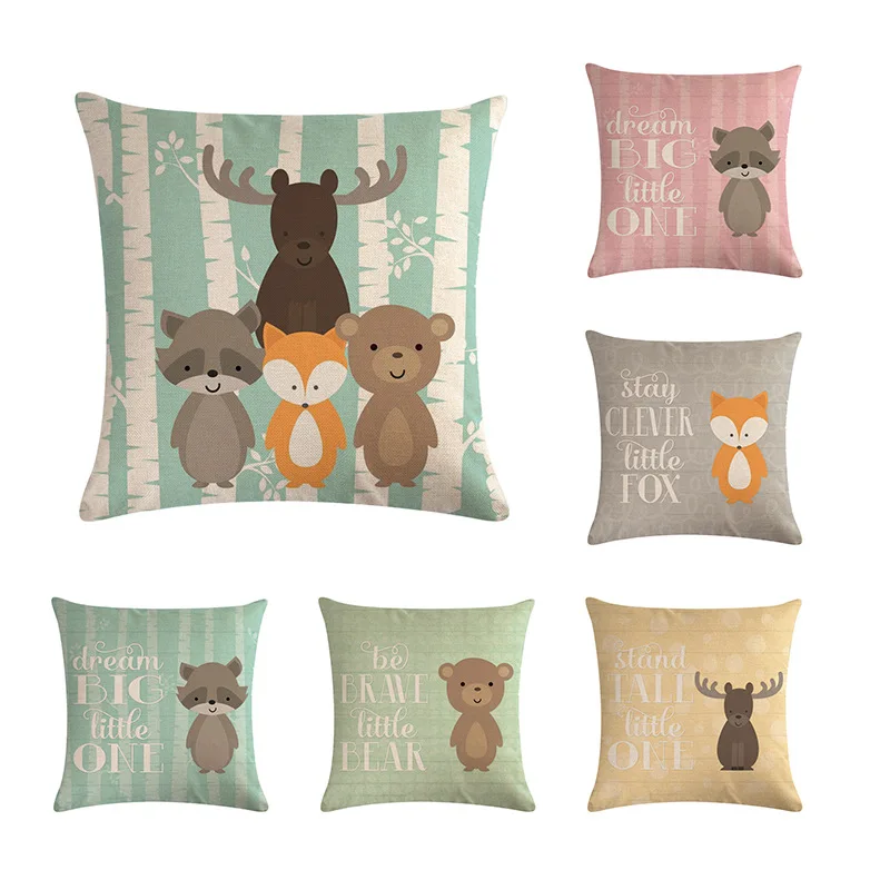 Чехол для телефона с геометрическим рисунком лиса енот слон льняная подушка