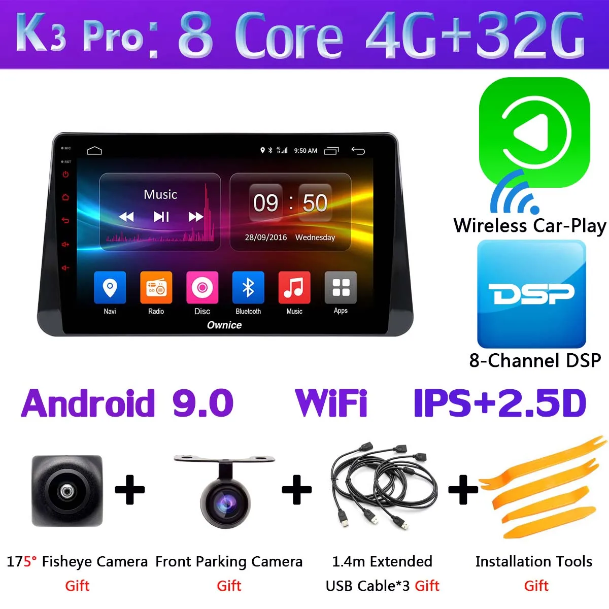 K3 Pro CarPlay 10," 360°Panoramic Android автомобильный DVD gps навигации автомобиля радио для Nissan ногами CarPlay DSP 4 аппарат не привязан к оператору сотовой связи - Цвет: K3 Pro CarPlay