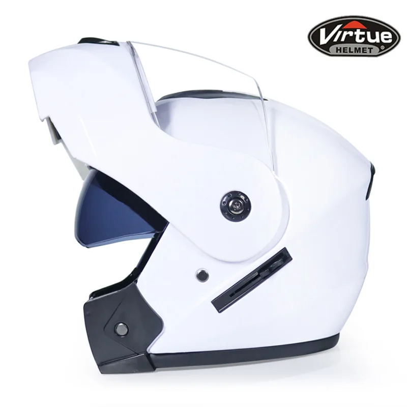 Motorcycle Helmet Double Lens Open Face Helmet Full Face Helmet Racing Helmet Running Helmet Unisex Dual-Use Helmet - Color: 2