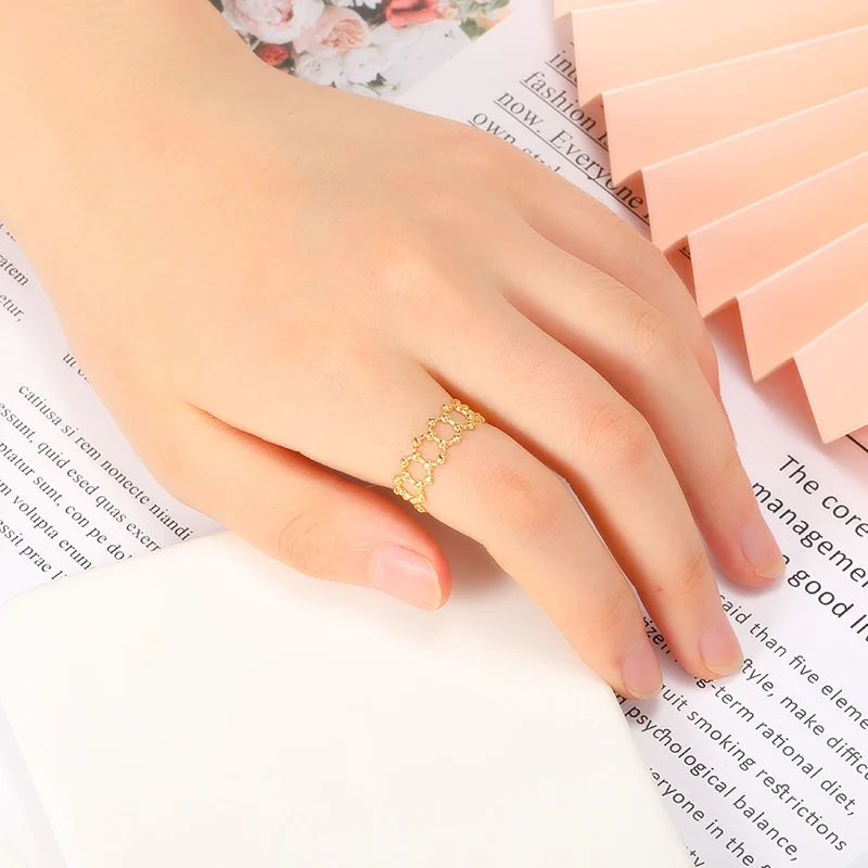 Минималистичные геометрические кольца для женщин Золотое Открытое кольцо из