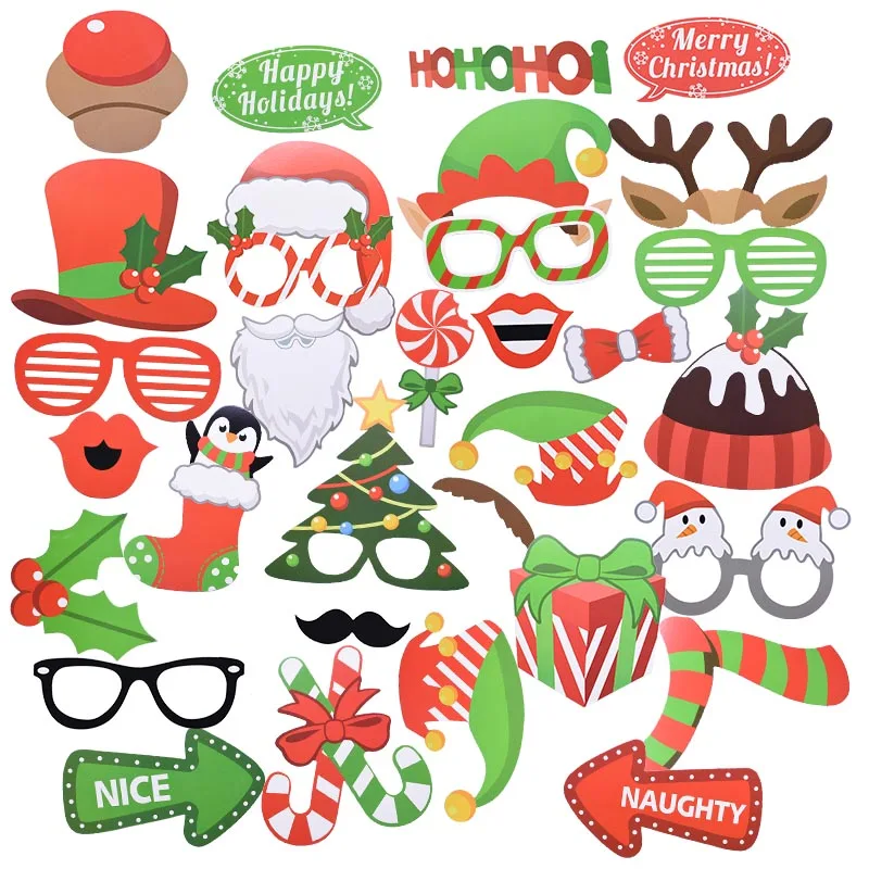 Реквизит для фотостудии с рождеством Забавные Маски губ бороды фотобудки Новым