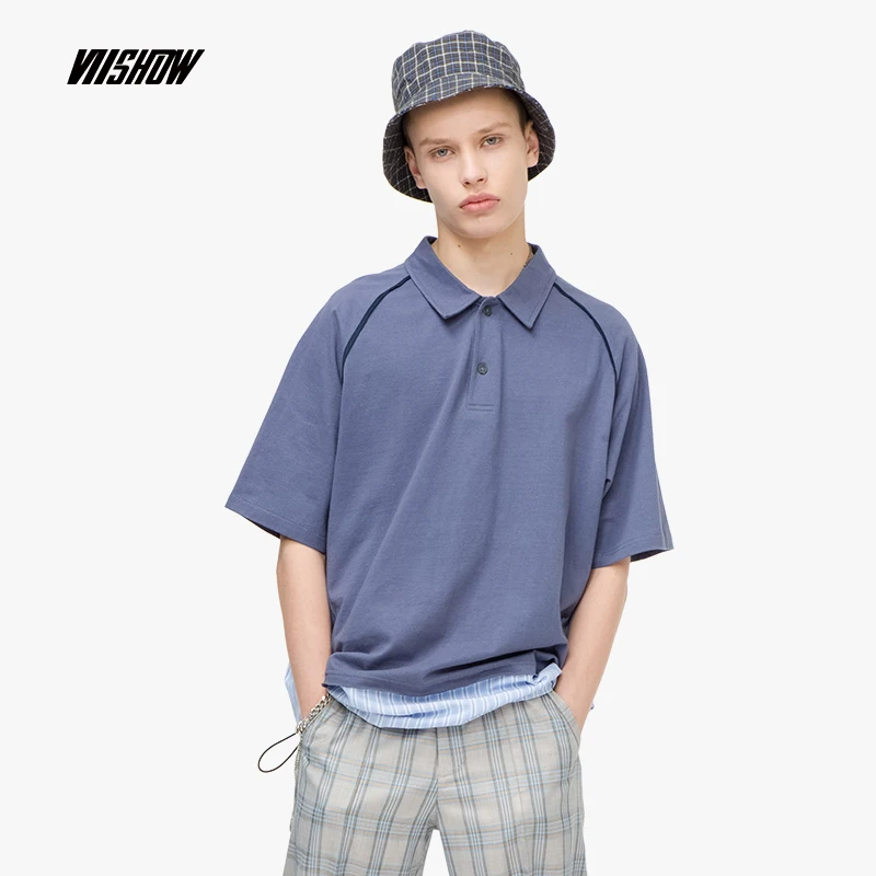 VIISHOW 2019 летние мужские хлопчатобумажные рубашки поло мужчин поддельные из двух