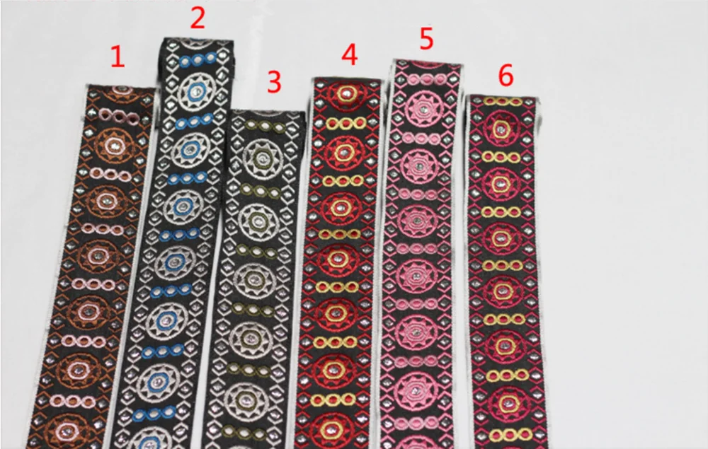 

4.5cm nation style nylon and metallic yarn jacquard ribbon, embroidery ribbon,XERY191208A
