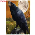 Полная Алмазная вышивка с Луной Ужас Череп ворона 5D DIY Алмазная картина квадратная 5d Вышивка крестом мозаика картина подарок на Хэллоуин