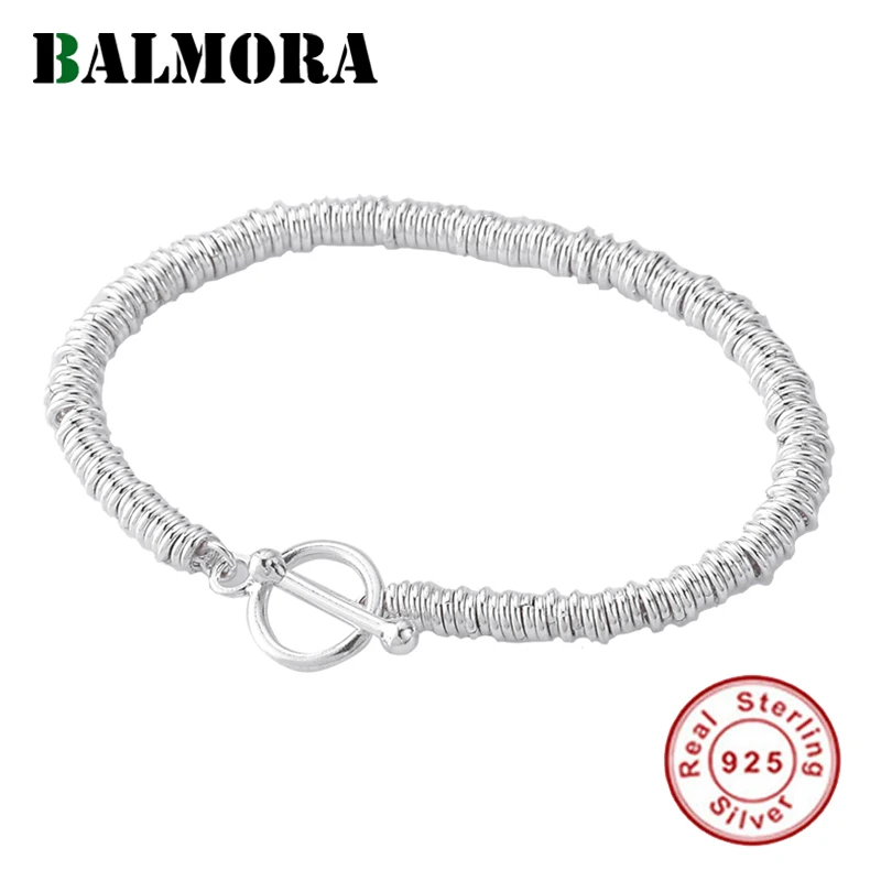 BALMORA 18 см Настоящее серебро 925 пробы модные браслеты для женщин подарок