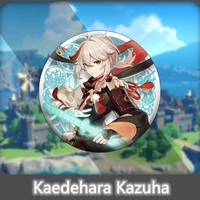 kaedehara kazuha monde theme series all character badge wendy xiangling pie mondi luke mandrill animation badge genshin
